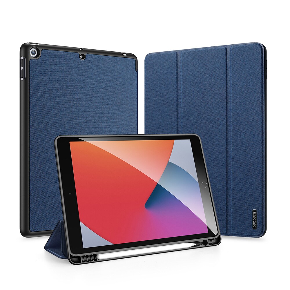 Dux Ducis Domo-etui med klaff og smart sleep for iPad 7/8/9 10,2'' - blå