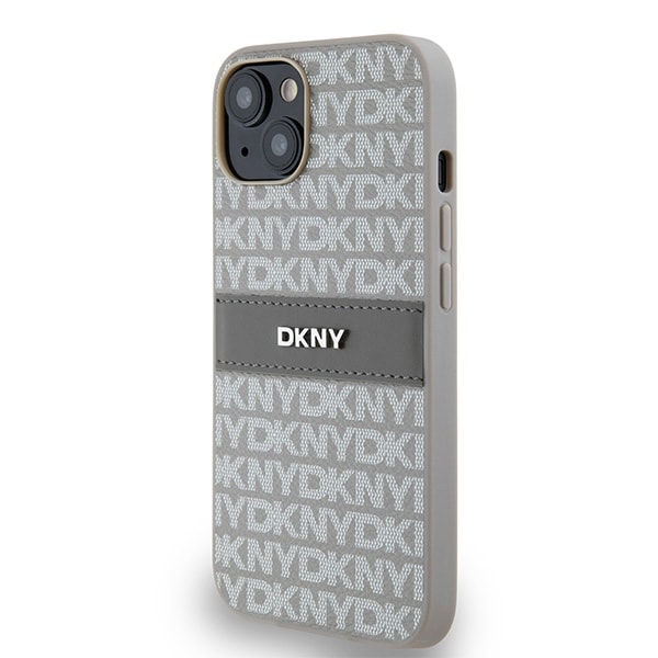 DKNY lærveske med monostripe og metalllogo for $ 0000010n 15 / 14 / 13 - beige