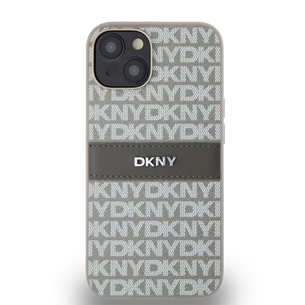 DKNY lærveske med monostripe og metalllogo for $ 0000010n 15 / 14 / 13 - beige