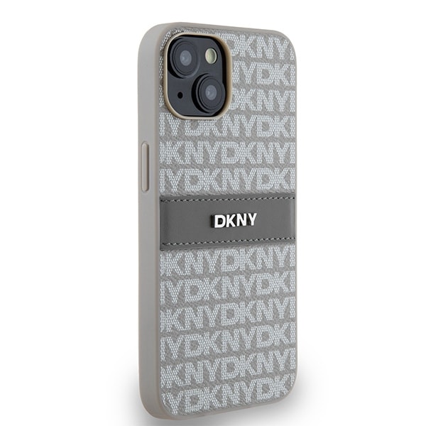 DKNY lærveske med monostripe og metalllogo for $ 0000010n 15 / 14 / 13 - beige