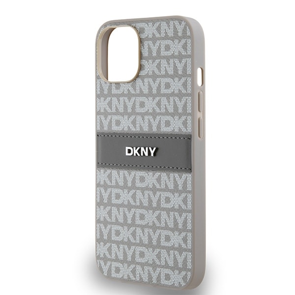 DKNY lærveske med monostripe og metalllogo for $ 0000010n 15 / 14 / 13 - beige