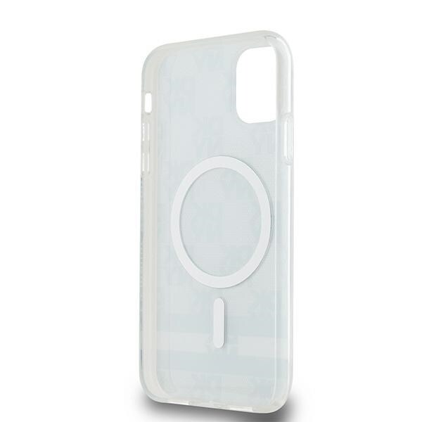 DKNY IML rutete ensfarget mønster og trykte striper MagSafe-etui for iPhone 11 / Xr - Svart