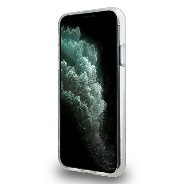 DKNY IML rutete ensfarget mønster og trykte striper MagSafe-etui for iPhone 11 / Xr - Svart
