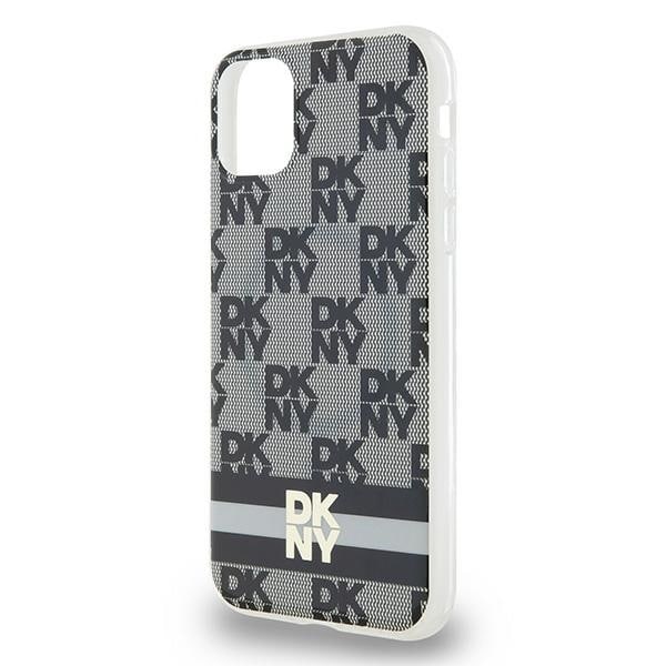 DKNY IML rutete ensfarget mønster og trykte striper MagSafe-etui for iPhone 11 / Xr - Svart