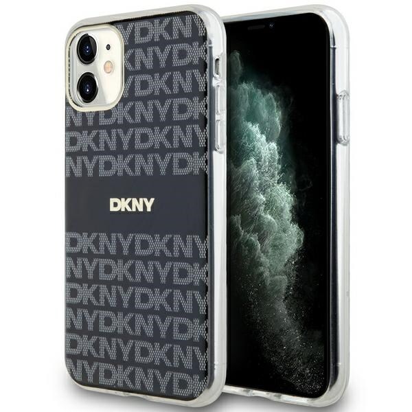 DKNY IML Mono & Stripe MagSafe-etui for iPhone 11 / Xr - svart
