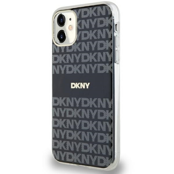 DKNY IML Mono & Stripe MagSafe-etui for iPhone 11 / Xr - svart