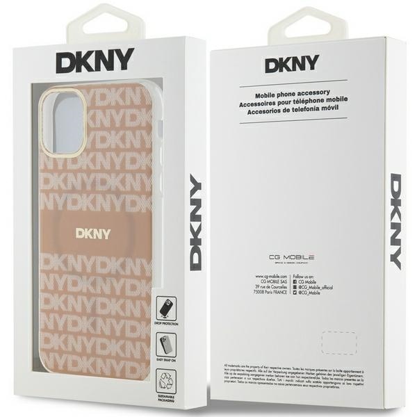 DKNY IML Mono & Stripe MagSafe-etui for iPhone 11 / Xr - rosa