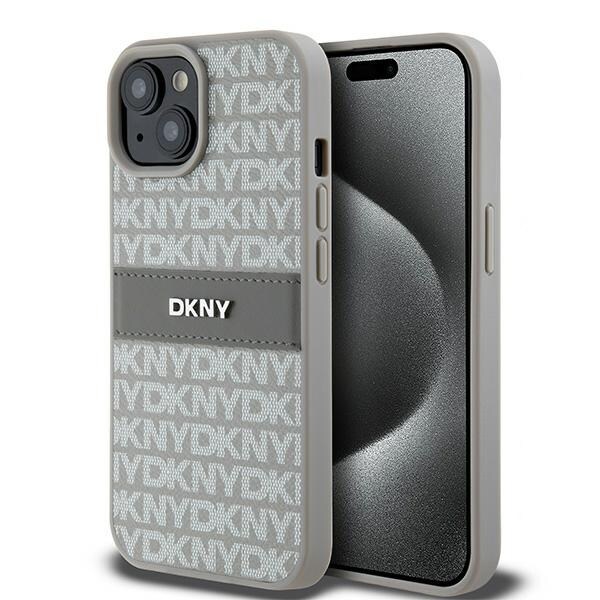 DKNY læretui med monostripe og metalllogo for $ 0000010n 15 Plus / 14 Plus - beige