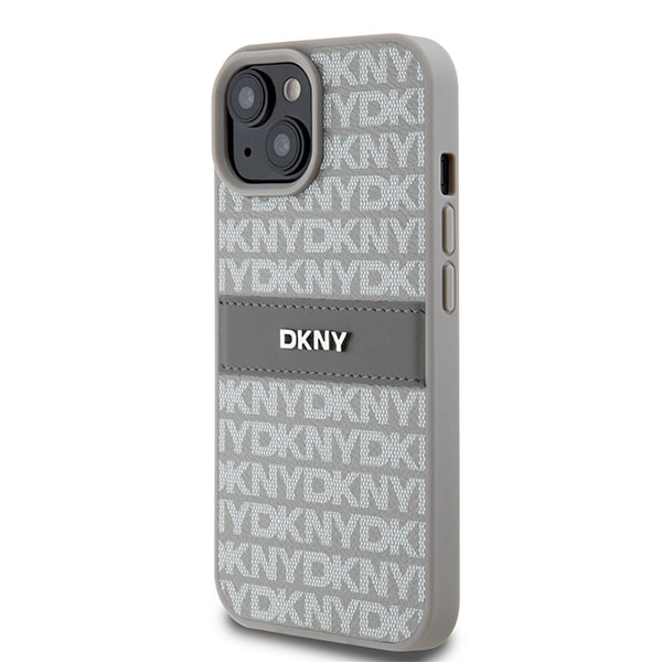DKNY læretui med monostripe og metalllogo for $ 0000010n 15 Plus / 14 Plus - beige