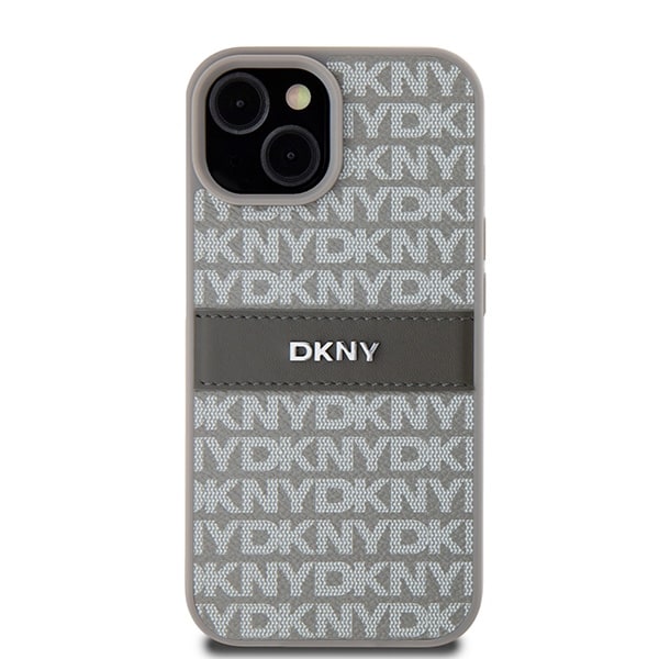 DKNY læretui med monostripe og metalllogo for $ 0000010n 15 Plus / 14 Plus - beige