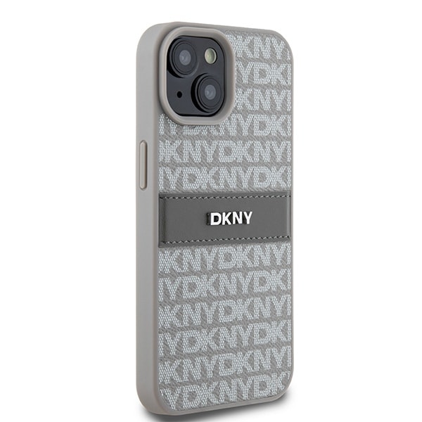 DKNY læretui med monostripe og metalllogo for $ 0000010n 15 Plus / 14 Plus - beige