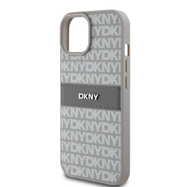 DKNY læretui med monostripe og metalllogo for $ 0000010n 15 Plus / 14 Plus - beige