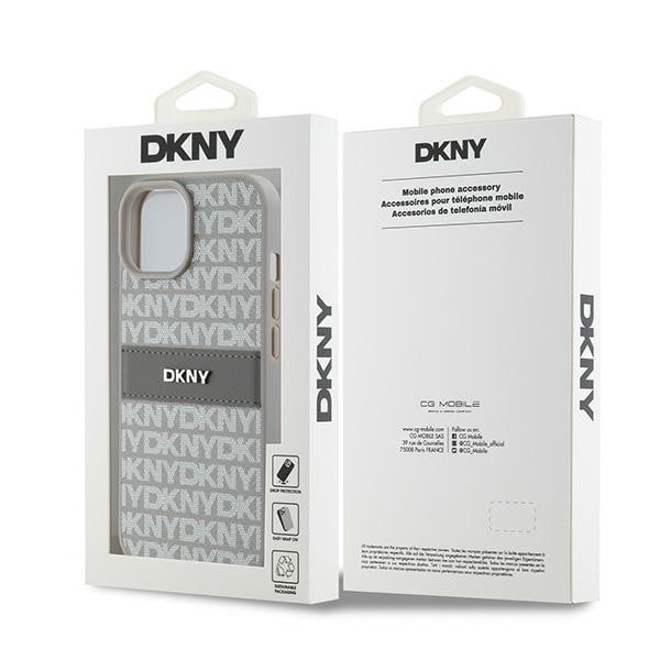 DKNY læretui med monostripe og metalllogo for $ 0000010n 15 Plus / 14 Plus - beige