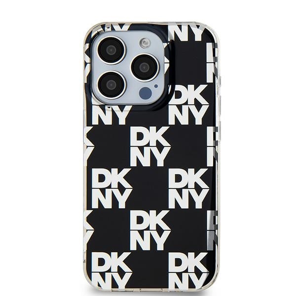 DKNY IML rutete monomønstret etui til iPhone 15 Pro Max - svart
