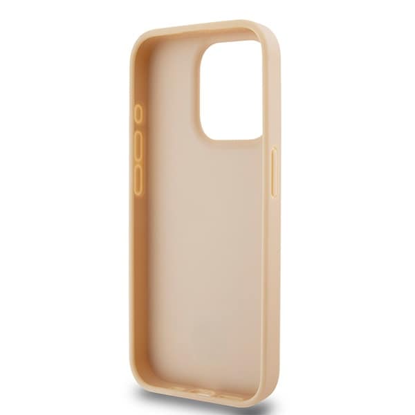 DKNY skinnveske med rutete ensfarget mønster og trykte striper til iPhone 15 Pro Max - rosa