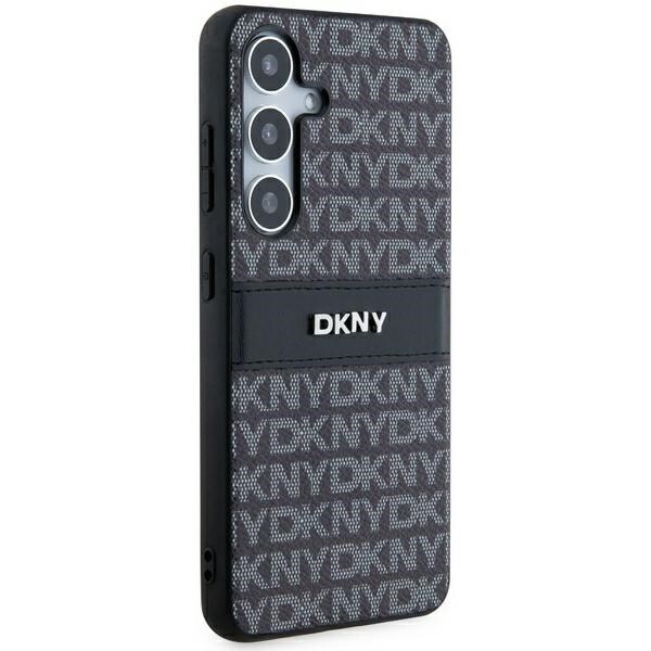 DKNY læretui med monostripe og metalllogo til Samsung Galaxy S24 - svart