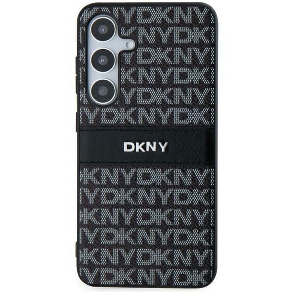 DKNY læretui med monostripe og metalllogo til Samsung Galaxy S24 - svart