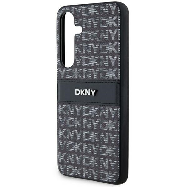 DKNY læretui med monostripe og metalllogo til Samsung Galaxy S24 - svart