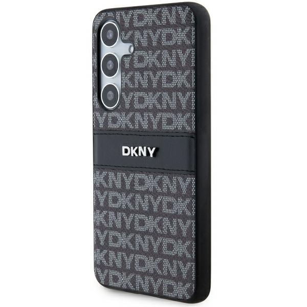DKNY læretui med monostripe og metalllogo til Samsung Galaxy S24 - svart
