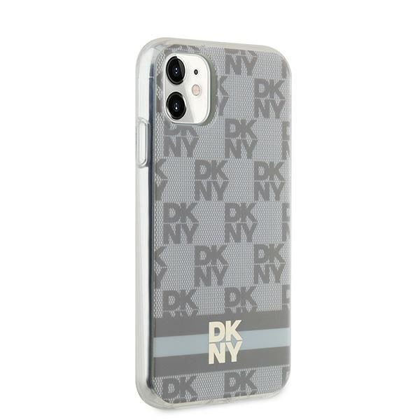 DKNY IML rutete ensfarget mønster og trykte striper MagSafe-etui for iPhone 11 / Xr - beige