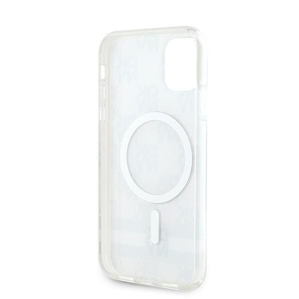 DKNY IML rutete ensfarget mønster og trykte striper MagSafe-etui for iPhone 11 / Xr - beige