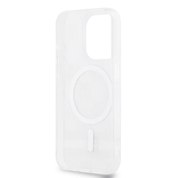 DKNY IML MagSafe-etui med rutete ensfarget mønster og trykte striper til iPhone 13 Pro / 13 - beige