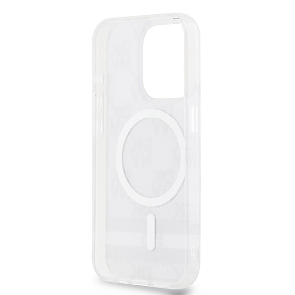 DKNY IML MagSafe-etui med rutete ensfarget mønster og trykte striper til iPhone 13 Pro / 13 - Svart