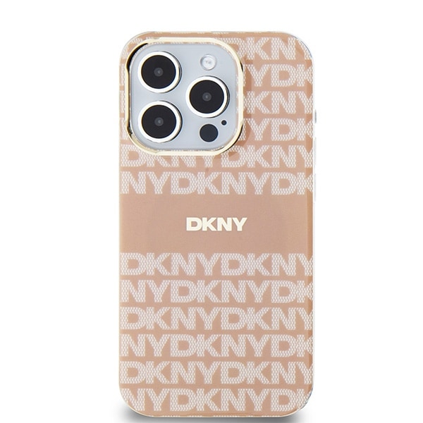 DKNY IML Mono & Stripe MagSafe-etui for iPhone 14 Pro - rosa