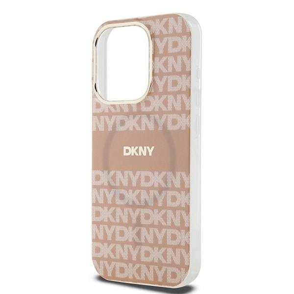 DKNY IML Mono & Stripe MagSafe-etui for iPhone 14 Pro - rosa