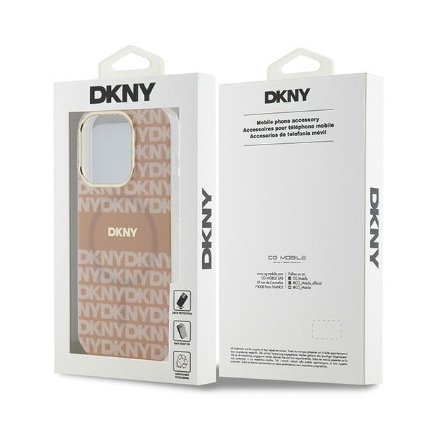 DKNY IML Mono & Stripe MagSafe-etui for iPhone 14 Pro - rosa