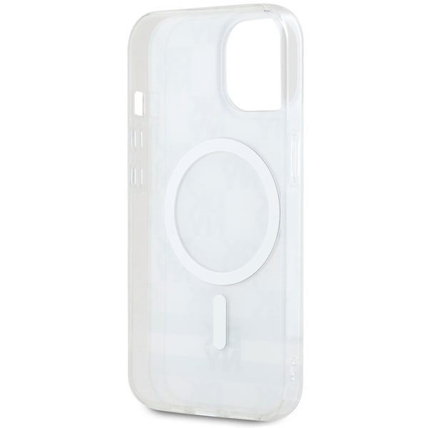 DKNY IML rutete ensfarget mønster og trykte striper MagSafe-etui for iPhone 15 / 14 / 13 - beige