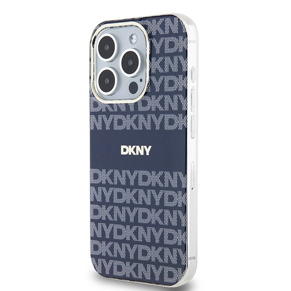DKNY IML Mono & Stripe MagSafe-etui for iPhone 15 Pro Max - blå