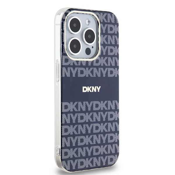 DKNY IML Mono & Stripe MagSafe-etui for iPhone 15 Pro Max - blå