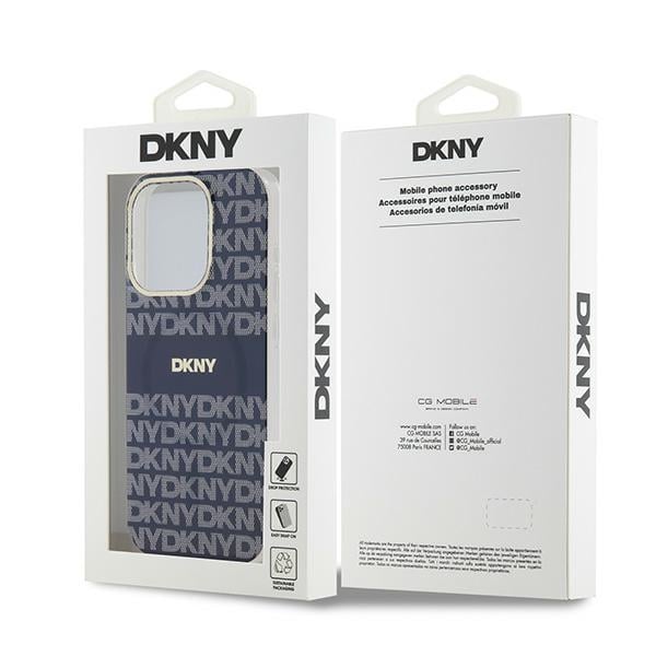 DKNY IML Mono & Stripe MagSafe-etui for iPhone 15 Pro Max - blå