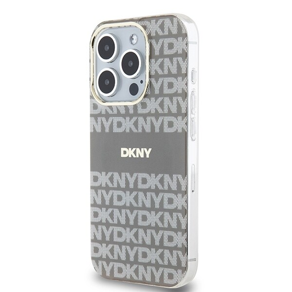 DKNY IML Mono & Stripe MagSafe-etui for iPhone 15 Pro Max - beige