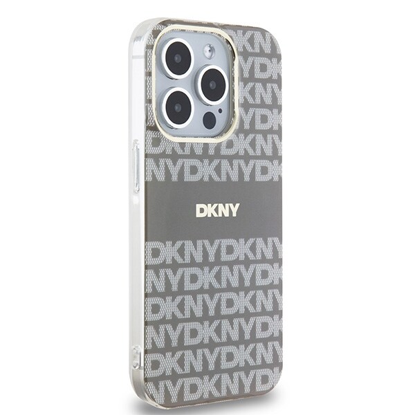 DKNY IML Mono & Stripe MagSafe-etui for iPhone 15 Pro Max - beige