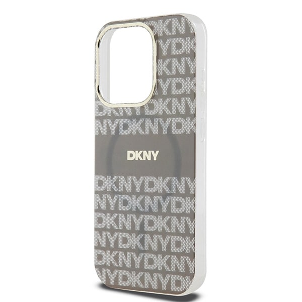 DKNY IML Mono & Stripe MagSafe-etui for iPhone 15 Pro Max - beige