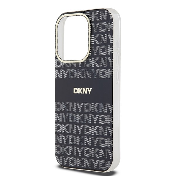 DKNY IML Mono & Stripe MagSafe-etui for iPhone 15 Pro Max - svart