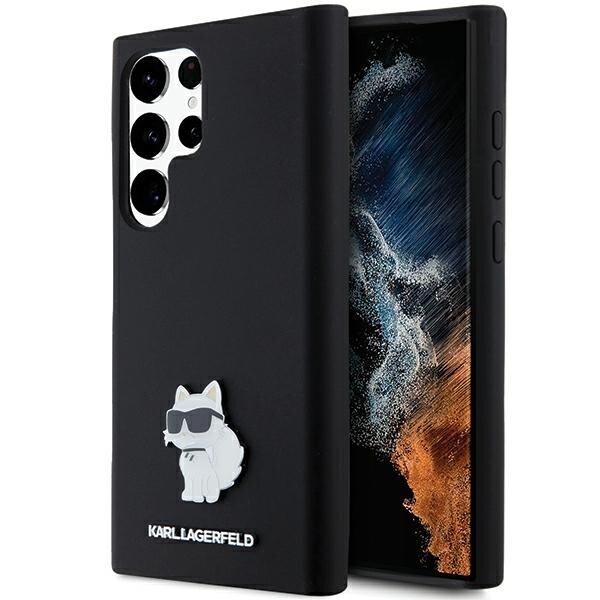Karl Lagerfeld Choupette metallnål-etui i silikon for Samsung Galaxy S24 Ultra - svart