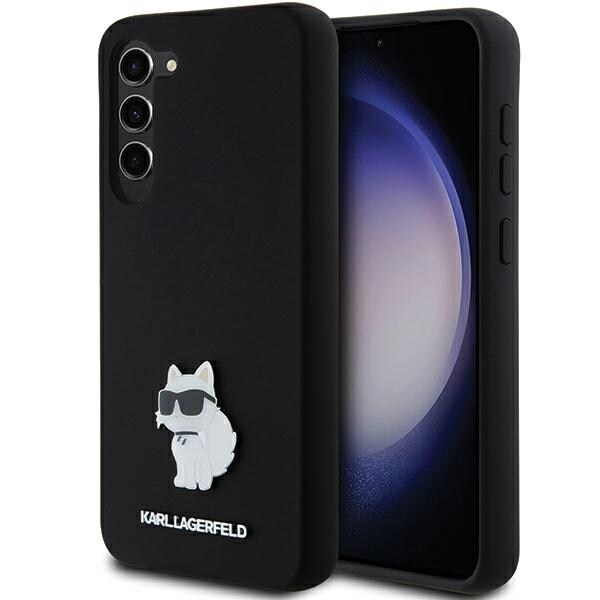 Karl Lagerfeld Choupette metallnål-etui i silikon for Samsung Galaxy S24+ - svart