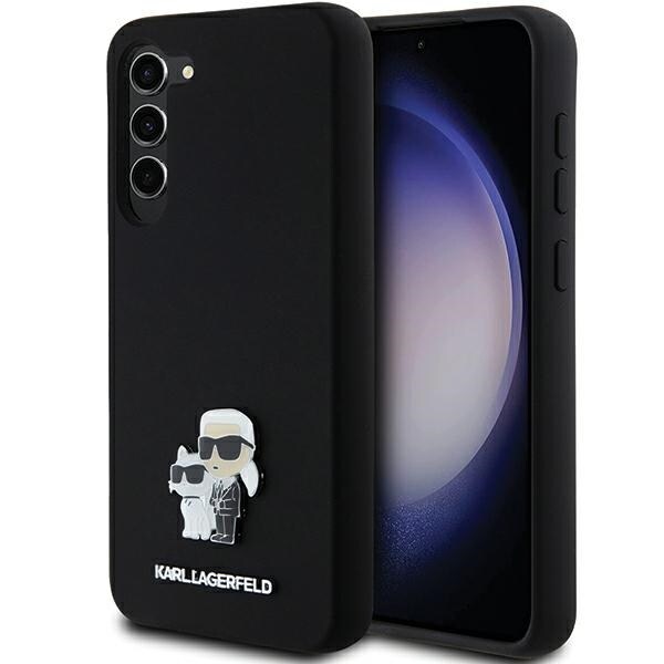 Karl Lagerfeld Silikon Karl&Choupette Metall Pin-etui for Samsung Galaxy S24+ - svart
