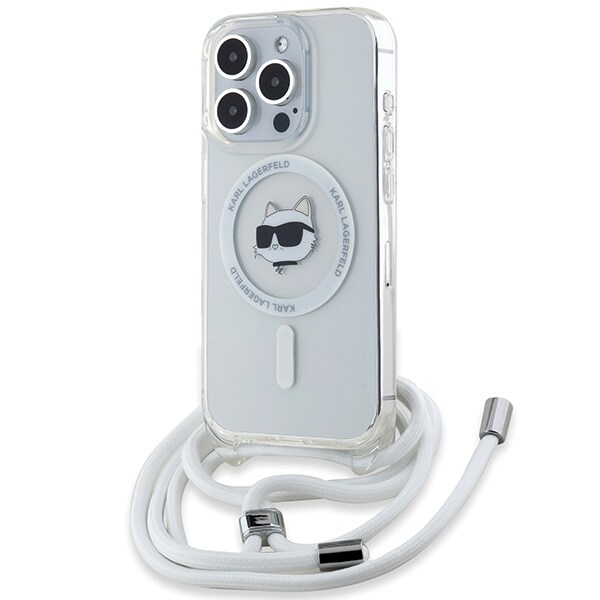 Karl Lagerfeld IML Choupette Head&Cord MagSafe-etui for iPhone 15 Pro Max - gjennomsiktig