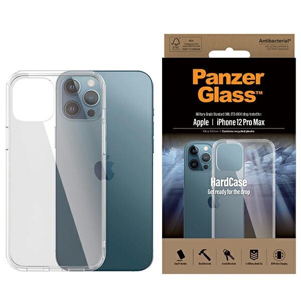 PanzerGlass ClearCase antibakteriell etui for iPhone 12 Pro Max - Military Grade-sertifisert
