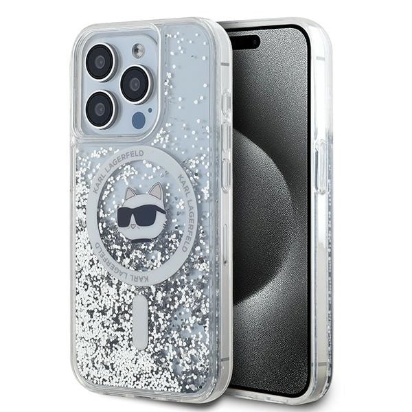 Karl Lagerfeld Liquid Glitter Choupette Head MagSafe-etui for iPhone 13 Pro Max - gjennomsiktig