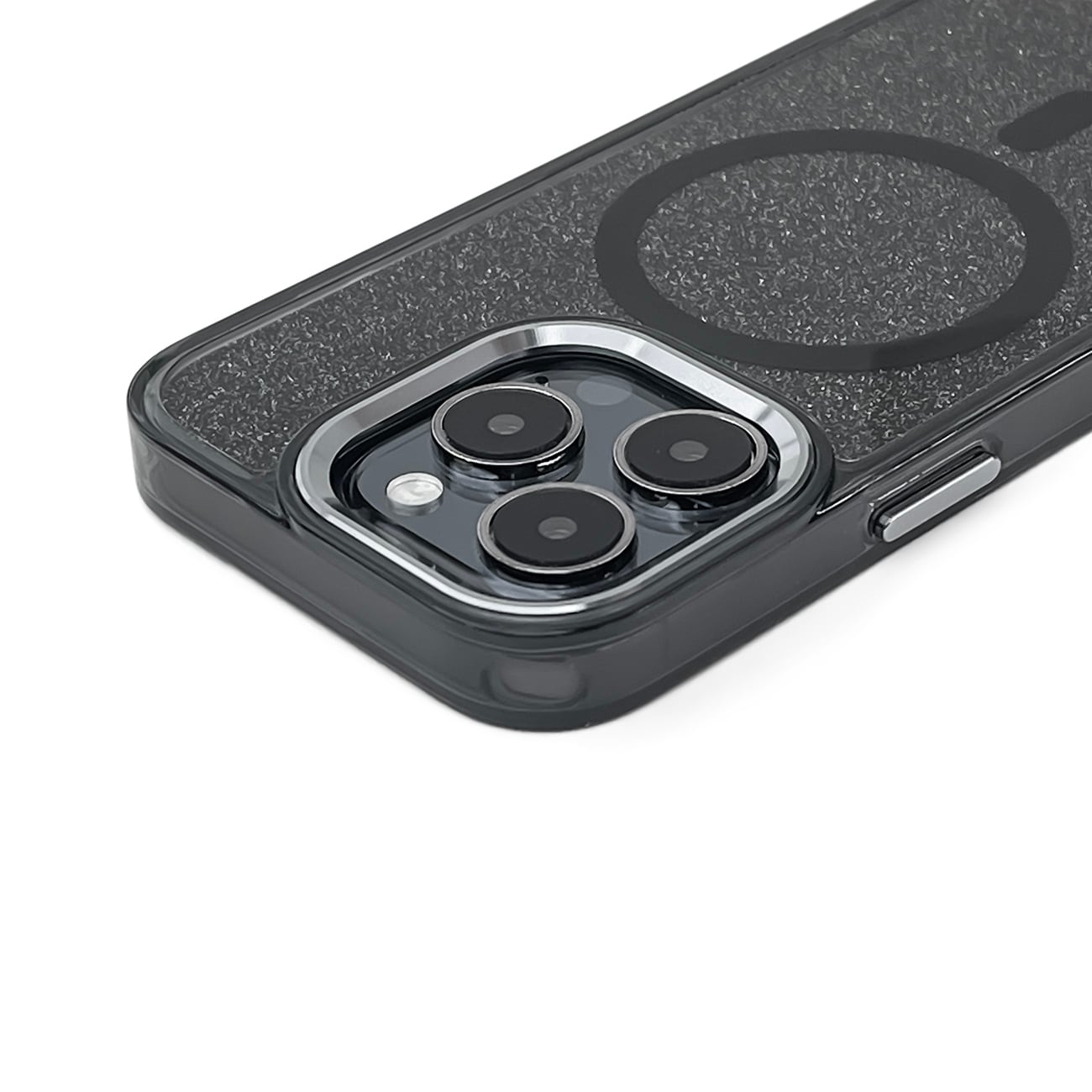 Glitteretui MagSafe for iPhone 16 Pro Max - svart med glitter