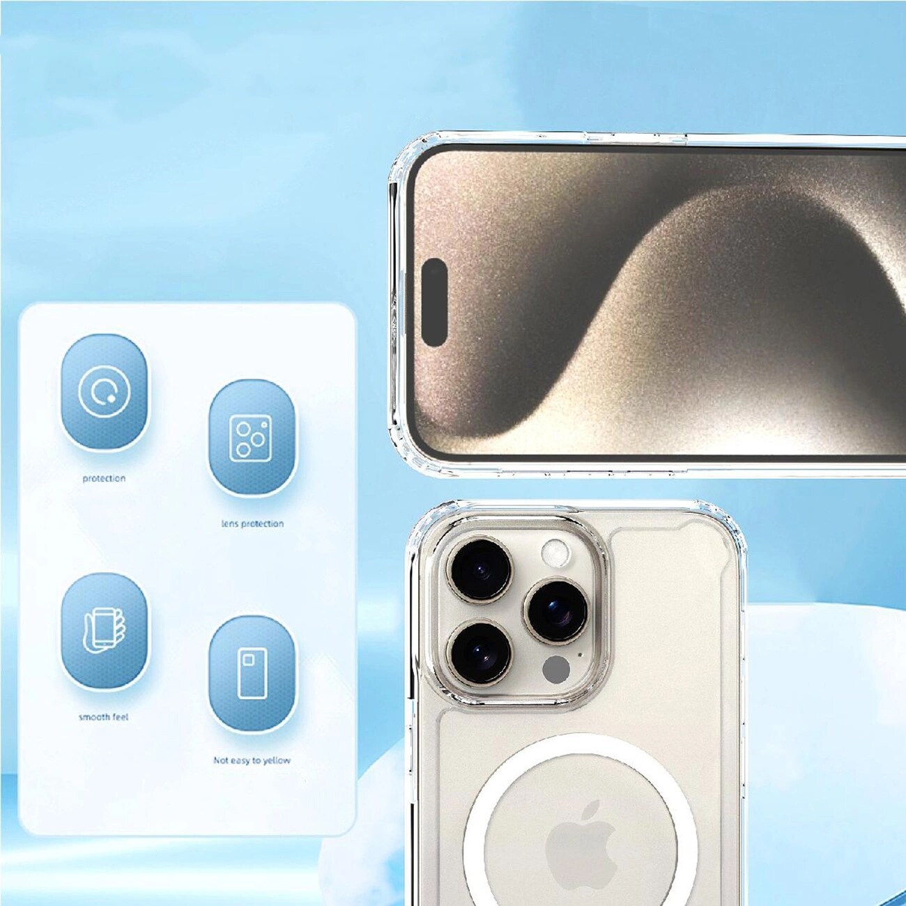 MagSafe-etui med klart hjørne for iPhone 16 Plus - gjennomsiktig