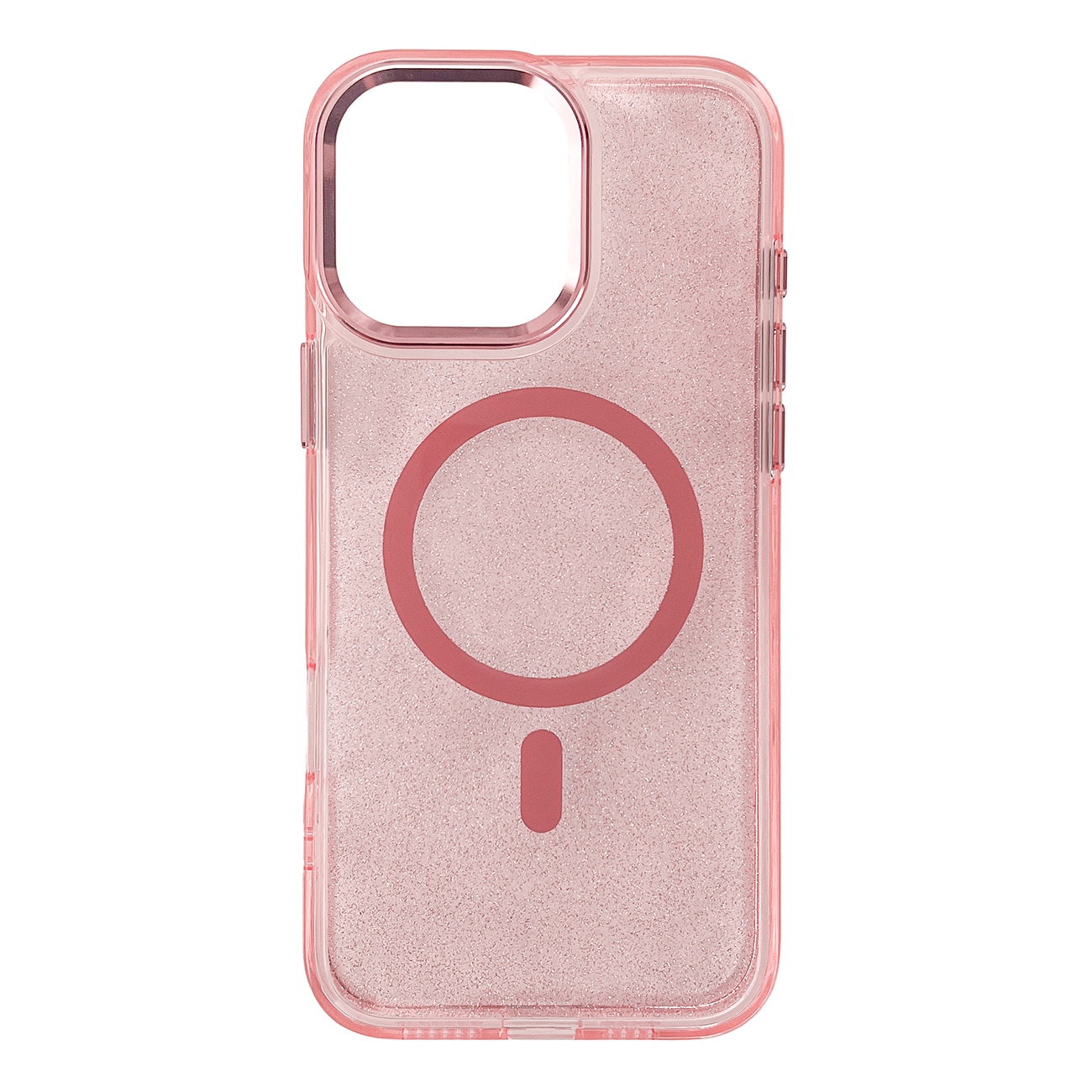 Glitteretui MagSafe for iPhone 16 Pro - rosa med glitter