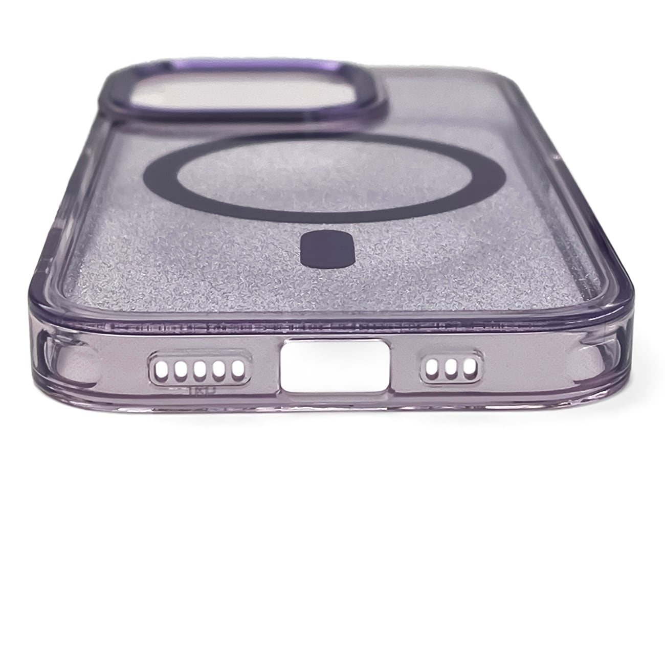Glitteretui MagSafe for iPhone 16 Pro - lilla med glitter