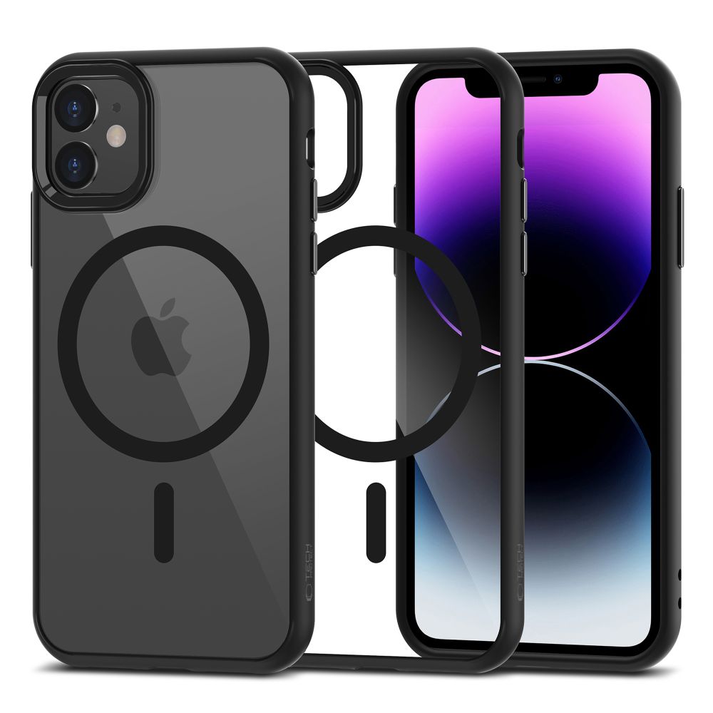 Tech-Protect MagMat MagSafe iPhone 11-etui - gjennomsiktig svart