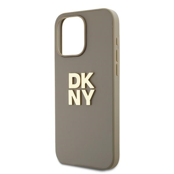 DKNY Wrist Strap Stock Logo-etui for iPhone 15 Pro - beige